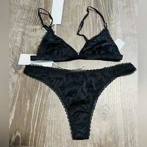 Stella McCartney***Black Silk Horses Bra+ Underwear Set***Sm. $269